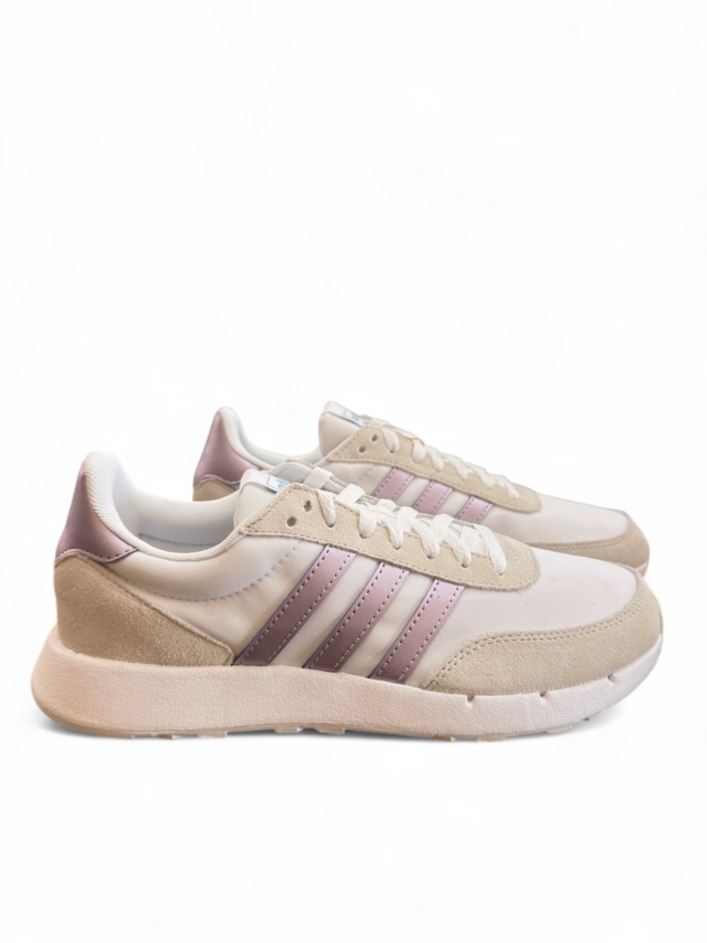 adidas Run 60s 2.0 Metallic Purple Stripes Sneakers Size US 7.5 Women’s (NWT) - Picture 3 of 8